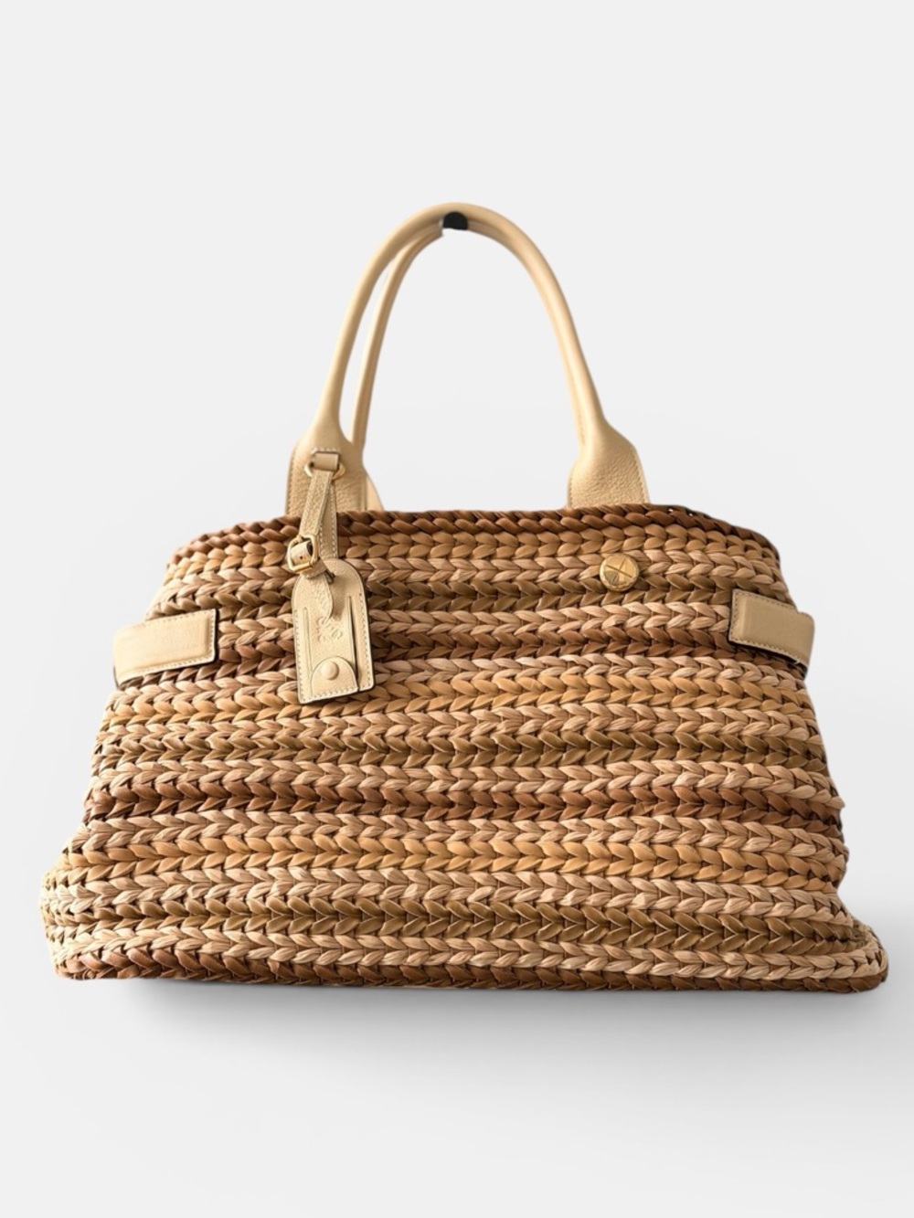 Loewe Runway Leather/Straw Bag